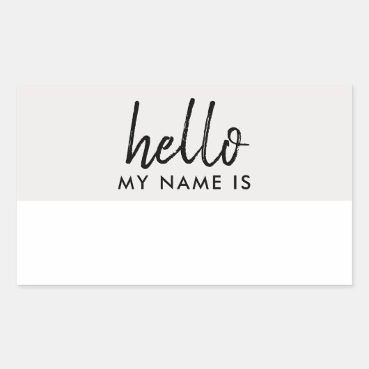 hallo mijn naam is | Modern minimalistisch script Rechthoekige Sticker (Voorkant)