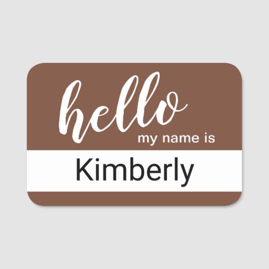 hallo mijn naam is - Moderne Calligrafie - Aangepa Naamplaatje (Voorkant)