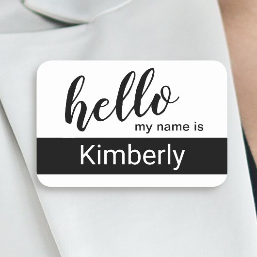 hallo mijn naam is - Moderne Calligrafie - Aangepa Naamplaatje