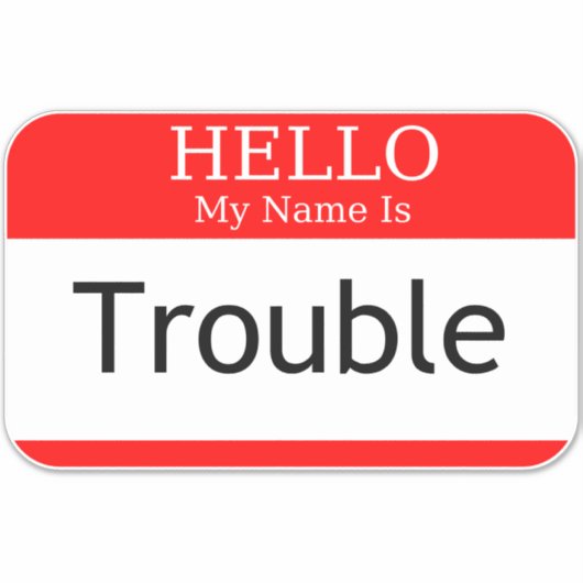 hallo mijn naam is moeilijk sticker (Voorkant)