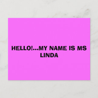 hallo...MIJN NAAM IS MS LINDA Briefkaart