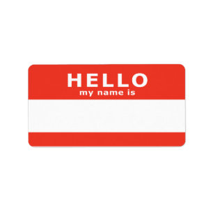 hallo mijn naam is naam tag etiket