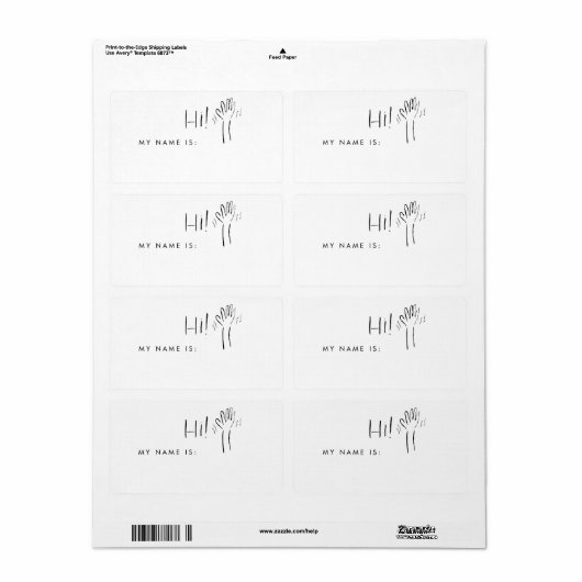 Hallo Mijn Naam Is Naamlabel Etiket (Full Sheet)