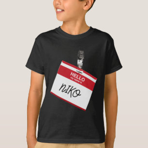Hallo Mijn naam is Niko Funny Halloween naam Tag C T-shirt