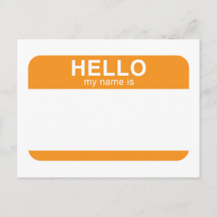hallo mijn naam is - Oranje Briefkaart