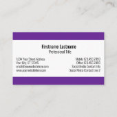 hallo mijn naam is - Paars - Business Contact Info Visitekaartje (Achterkant)