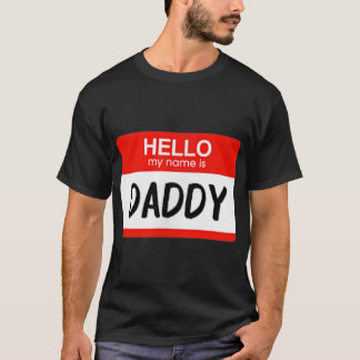 hallo mijn naam is papa Funny Name Tag Costume T-shirt