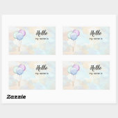 hallo, mijn naam is partijballonnen rechthoekige sticker (Vel)