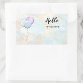 hallo, mijn naam is partijballonnen rechthoekige sticker (Tas)