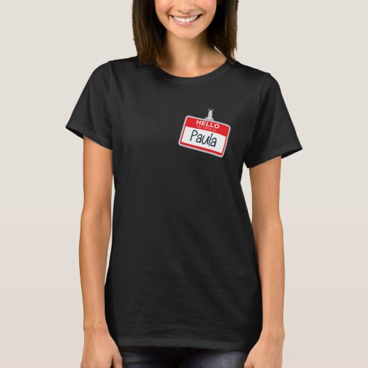 Hallo Mijn naam is Paula Funny Halloween klantnaam T-shirt (Voorkant)
