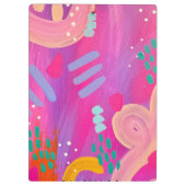 Hallo Mijn naam is Pink Girly Abstracte esthetiek Klembord (Achterkant)