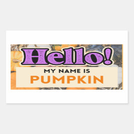 Hallo Mijn naam is Pumpkin Herfst Sticker