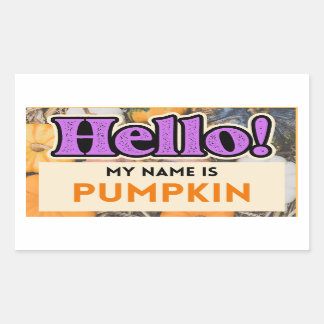 Hallo Mijn naam is Pumpkin Herfst Sticker