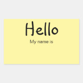 hallo, mijn naam is rechthoekige sticker (Voorkant)