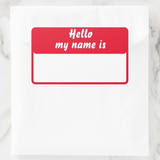 hallo mijn naam is rechthoekige sticker (Tas)