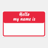hallo mijn naam is rechthoekige sticker (Voorkant)