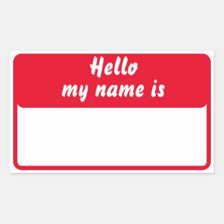 hallo mijn naam is rechthoekige sticker