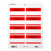 hallo mijn naam is Rode Labels (Full Sheet)