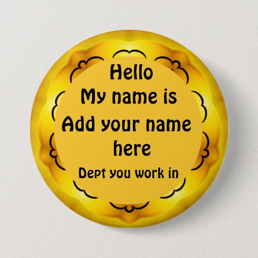 hallo, mijn naam is... ronde button 7,6 cm (Voorkant)