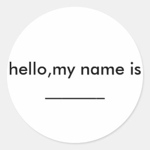hallo Mijn naam is ........... Ronde Sticker