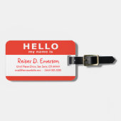 hallo Mijn naam is rood Bagagelabel (Voorkant horizontaal)