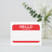 hallo mijn naam is rood briefkaart (Staand voorkant)