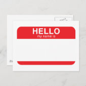 hallo mijn naam is rood briefkaart (Voorkant / Achterkant)