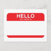 hallo mijn naam is rood briefkaart (Voorkant)
