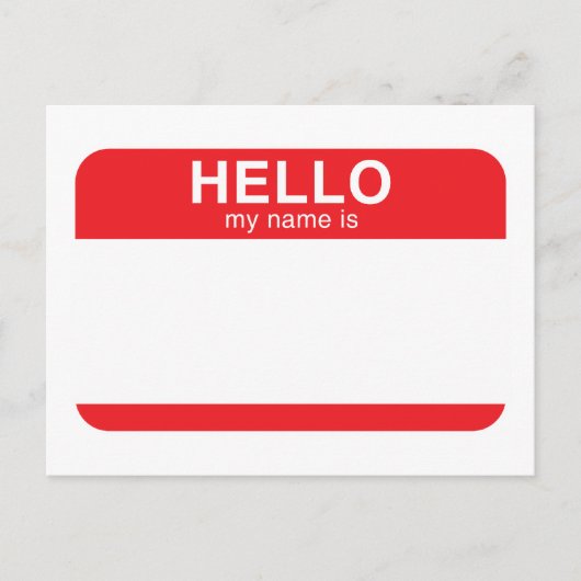 hallo mijn naam is rood briefkaart (Voorkant)