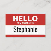 hallo mijn naam is - rood - Business Contact Info Visitekaartje (Voorkant)