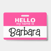 Hallo Mijn naam is - Roze - Aangepaste Halloween K Badge (Achterkant)