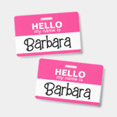 Hallo Mijn naam is - Roze - Aangepaste Halloween K Badge (Voor- en achterkant)