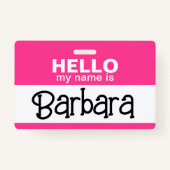 Hallo Mijn naam is - Roze - Aangepaste Halloween K Badge (Achterkant)