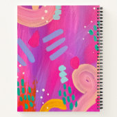 Hallo Mijn naam is roze Abstract esthetisch Notiti Notitieboek (Achterkant)