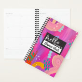 Hallo Mijn naam is roze Abstract esthetisch Planner (Display)