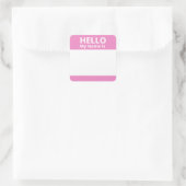 Hallo Mijn naam is roze en wit Naam Tag Stickers (Tas)