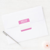Hallo Mijn naam is roze en wit Naam Tag Stickers (Envelop)