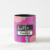 Hallo Mijn naam is roze speelse meisjesesthetiek Mok (Midden)