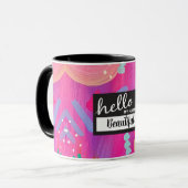 Hallo Mijn naam is roze speelse meisjesesthetiek Mok (Voorkant links)