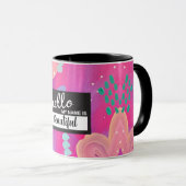 Hallo Mijn naam is roze speelse meisjesesthetiek Mok (Voorkant rechts)