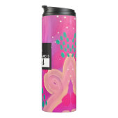 Hallo Mijn naam is roze speelse meisjesesthetiek Thermosbeker (Geroteerd rechts)