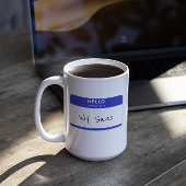 hallo mijn naam is Rude of Funny Blue  Koffiemok