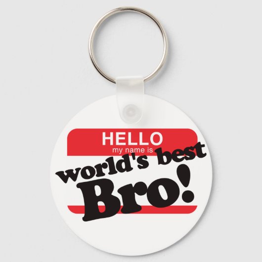 hallo mijn naam is 's werelds beste broer sleutelhanger (Voorkant)