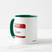 hallo mijn naam is Sam (rood) Mok (Voorkant links)