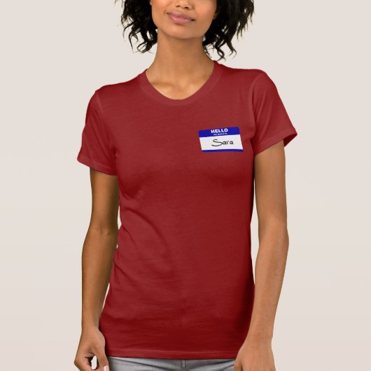 hallo mijn naam is Sara (blauw) T-shirt (Voorkant)