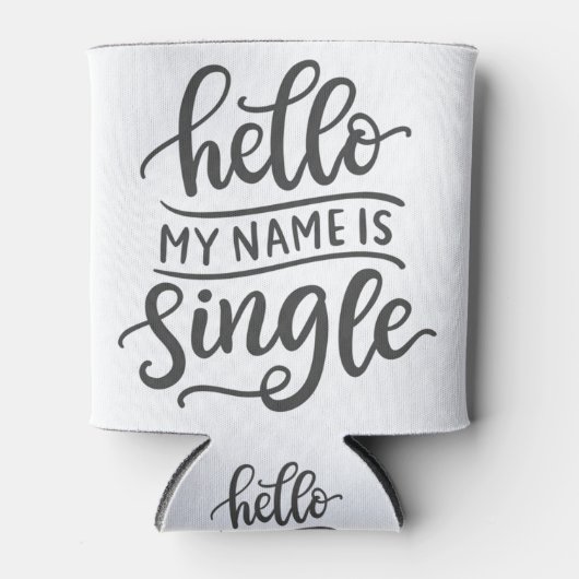 Hallo mijn naam is single grappig blikjeskoeler (Voorkant)