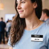 hallo mijn naam is: Solid Black Naambadge