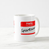 Hallo Mijn Naam Is Spartacus Naamlabel Grappige Mo Koffiemok (Voorkant rechts)