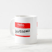 Hallo Mijn Naam Is Spartacus Naamlabel Grappige Mo Koffiemok (Voorkant links)