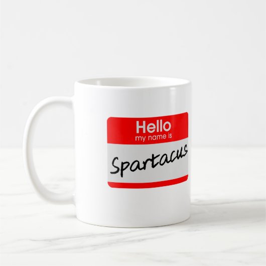 Hallo Mijn Naam Is Spartacus Naamlabel Grappige Mo Koffiemok (Links)